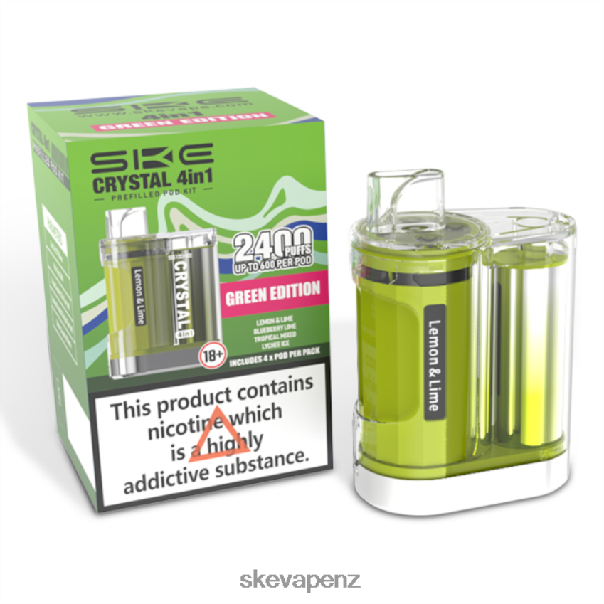 SKE Vape Authentication - SKE Crystal 2400 4 in 1 Pod Kit Mixed Green Edition X820BT97